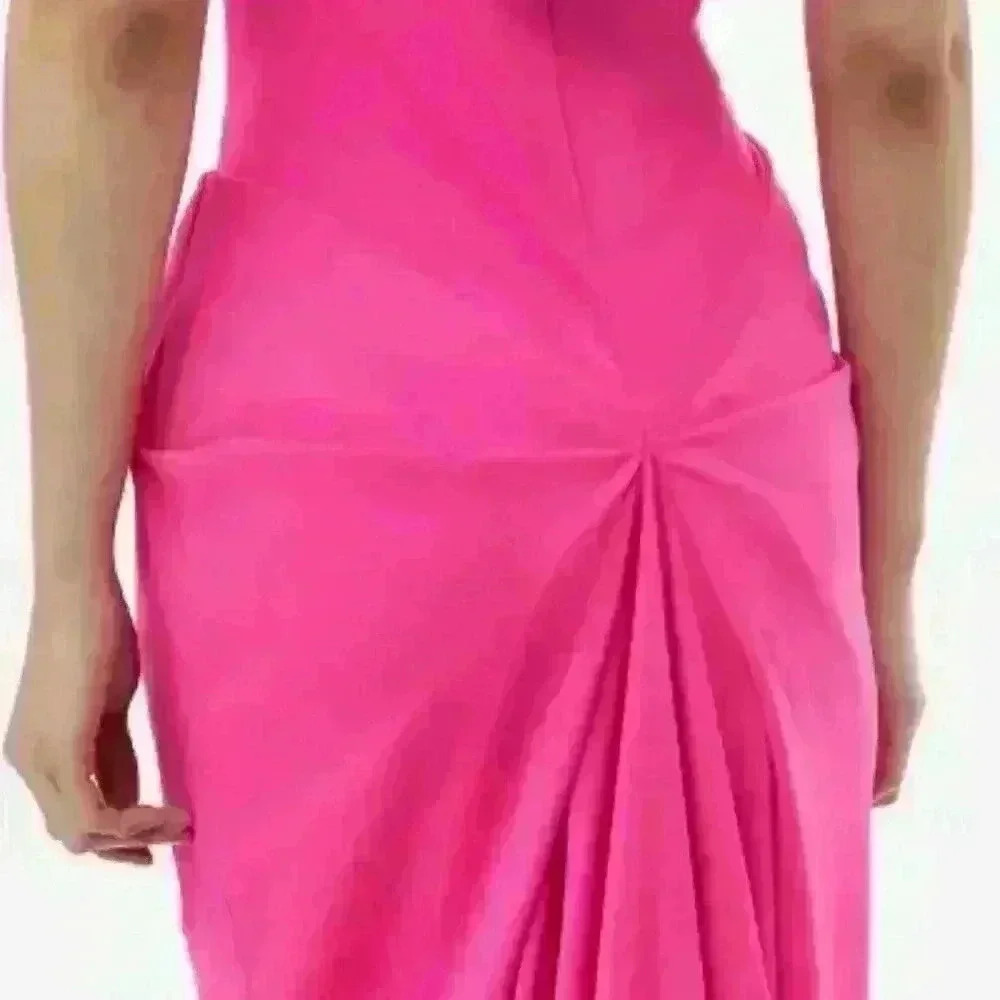 H&M Studio Collection Hot Pink Gown with Ruching in the back, Size XL, NWT - Picture 11 of 12